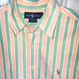Ralph Lauren Yarmouth 16 33 Button Down Long Sleeve Stripes